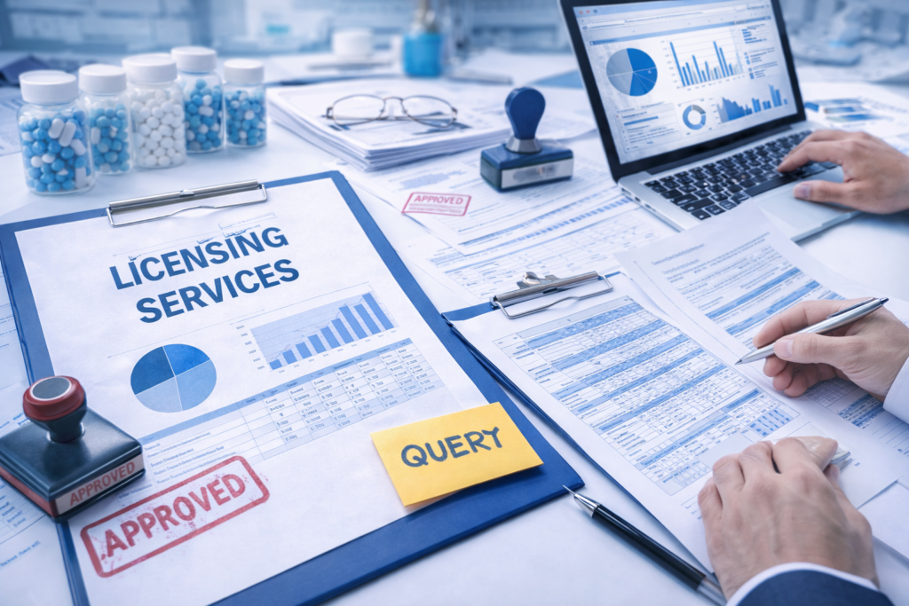 Pharmaceutical licensing services including drug license approval, COPP and FSC certification